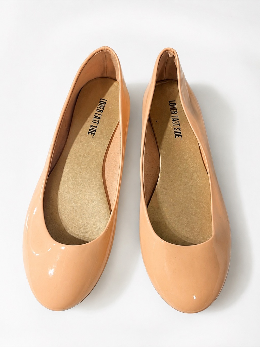 Lower East Side Women's Peach Patent Ballet Flats